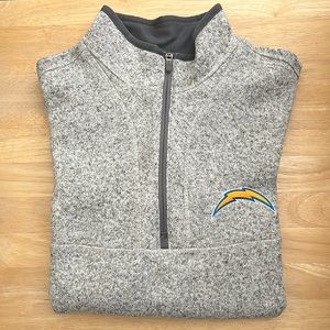Antigua Los Angeles Chargers 1/4 zip pullover jacket, heather gray size L